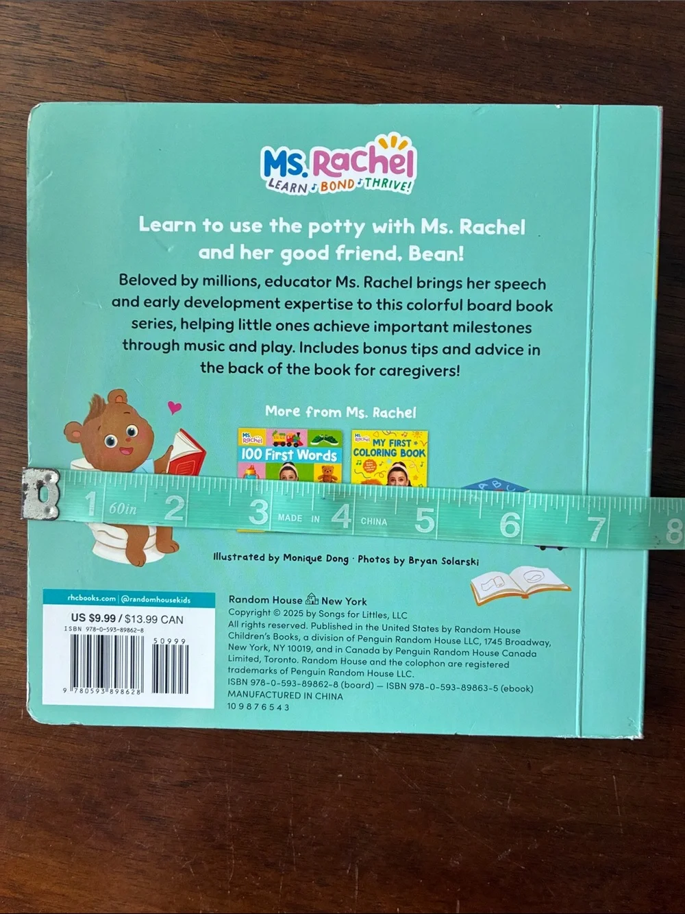 Ms. Rachel “Potty Time with Bean” Children's Board Book